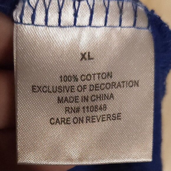 University Of Kansas E5 Blue Game On Shimmer Dolman Sleeve Wide Neck Top XL - Picture 8 of 8